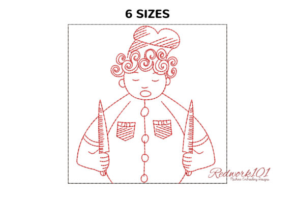 Chef with Cooking Utensils Redwork Review
