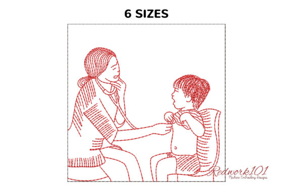 Doctor Examination Young Boy Redwork Review