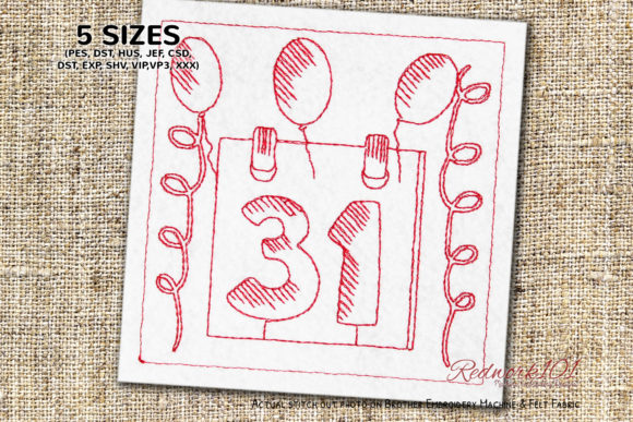 Review: 31st New Year Lineart Design for Modern Embroidery