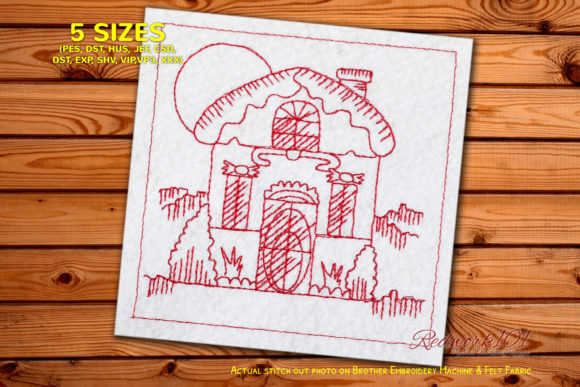 Review: Christmas Gingerbread House Redwork Design