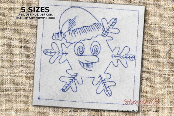 Smiling Snowflake: A Cheerful Christmas Embroidery Design for Etsy Sellers