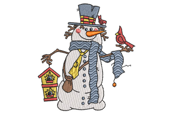 Snowman with Cardinal Birdy: A Winter Embroidery Review