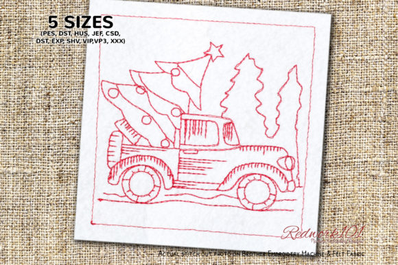 Van with Christmas Tree: A Festive Embroidery Review
